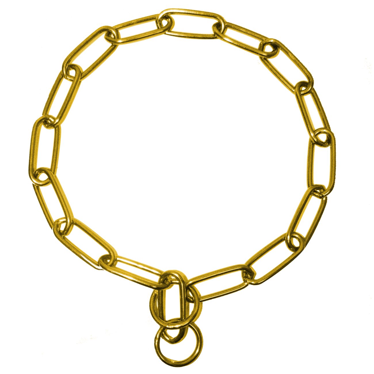 platinum 宠物不锈钢毛皮保护狗项圈 24 克拉金 21 in x 3 mm